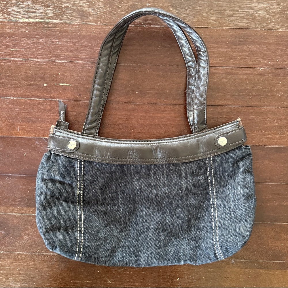 31 Denim and Brown Vegan Leather Women's Skirt Purse